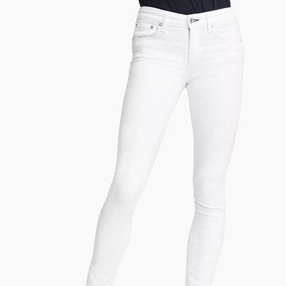 NWT rag & bone Jeans White Cate Mid-Rise Ankle Skinny Size 25 (2) MSRP $195 - Picture 1 of 10